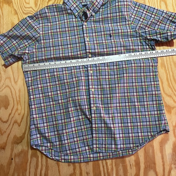 Men’s Ralph Lauren blue plaid short sleeve button up size XL - Picture 2 of 3